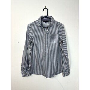 Tommy Hilfiger Women’s Striped‎ Half Button Blouse Top M Color Pink Blue Cotton